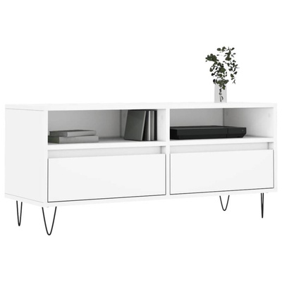 Szafka pod TV, biała, 100x34,5x44,5 cm, materiał drewnopochodny vidaXL