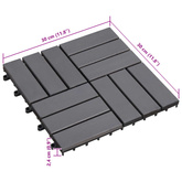 Płytka Tarasowa 30 pcs Szary 30 x 30 cm Drewno Akacjowe