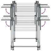 vidaXL Suszarka na pranie, 107x107x120 cm, aluminium