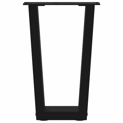 Nogi do stolika kawowego w kształcie litery V 2 szt. Czarne 28x(42-43,3) cm Stal