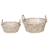 Kosz na rośliny 2 szt. Naturalna szarość Rattan Kubu
