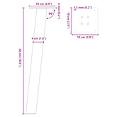 Nogi do stolika kawowego 4 szt. Naturalna stal 42 cm Stal