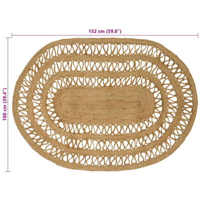 Dywany pokojowe naturalny 100 x 152 cm Juta