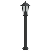 Lampa ogrodowa na słupku, czarna, 80 cm, stal nierdzewna
