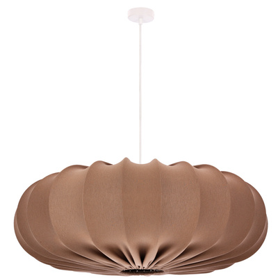 Lampa wisząca CAFEE' skandynawska - z abażurem brązowym mokka 66cm - nowoczesne oświetlenie sufitowe do salonu i jadalni E27