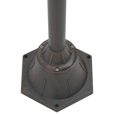 Latarnia ogrodowa 2-punktowa, 220 cm, aluminium, E27, brązowa