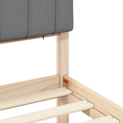 Ramka łóżka z tapicerowanym wezgłowiem Jasnoszary 200 x 200 cm
