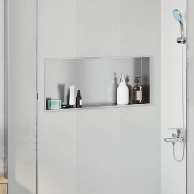Nisza prysznicowa srebrny 75 x 30 x 9,5 cm Stal nierdzewna
