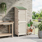 Shed ogrodowy z dachem Biały 59 x 56 x 176 cm Drewno Świerkowe