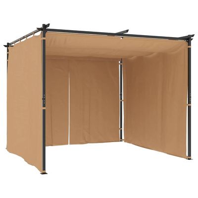 Altana ogrodowa z zasłonami, 3 x 3 m, antracytowa, stal