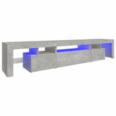 vidaXL Szafka pod TV z oświetleniem LED, szarość betonu 215x36,5x40 cm