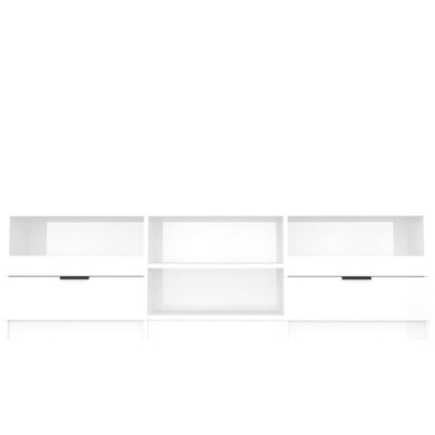 vidaXL Szafka pod TV, wysoki połysk, biała, 150x33,5x45 cm
