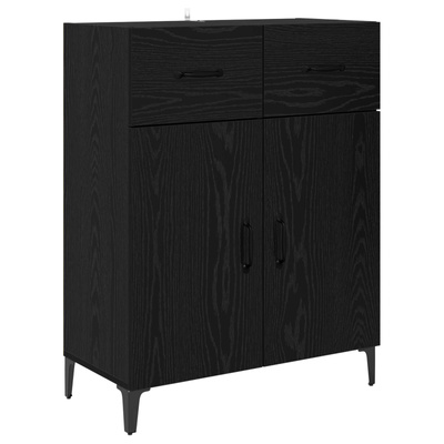 Highboard Czarny Dąb 69,5 x 34 x 180 cm Drewno inżynieryjne