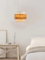 Lampa wisząca z abażurem Cork biała do salonu i jadalni