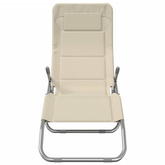 vidaXL Składne leżaki 2 szt., kremowe, tkanina Textilene i stal