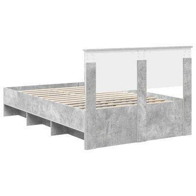 Ramka łóżka Betonowy szary 120 x 190 cm Drewno inżynieryjne