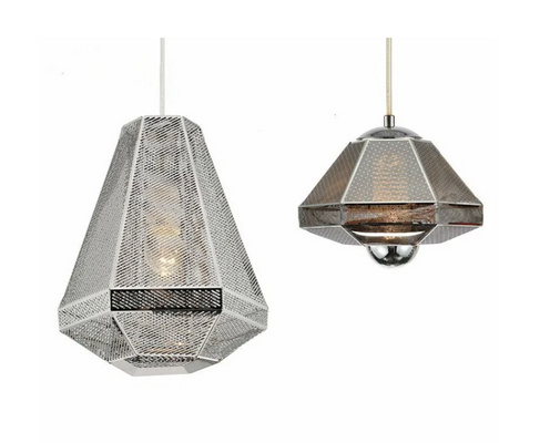 Designerska geometryczna Lampa wisząca ETCHi – CHROME E27 AD306