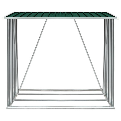 Wiata na drewno, stal galwanizowana, 163 x 83 x 154 cm, zielona