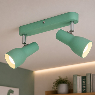 Lampa sufitowa Picardo regulowana 2-punktowa metalowa miętowa E14