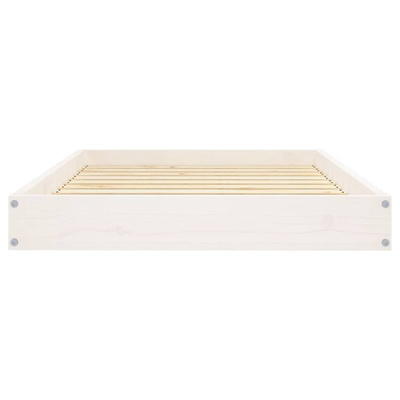 vidaXL Legowisko dla psa, białe, 91,5x64x9 cm, lite drewno sosnowe