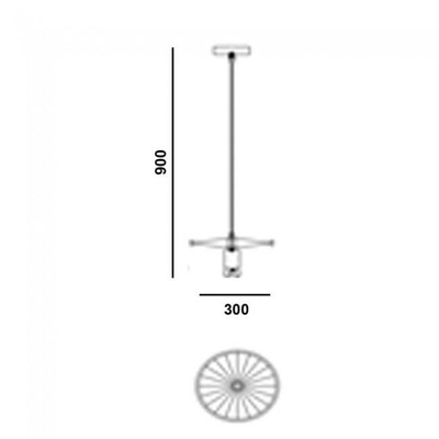 Lampa sufitowa E27 czarna koło