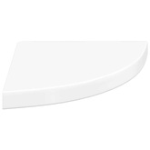 vidaXL Narożne półki ścienne, 2 szt., połysk, białe, 35x35x3,8 cm, MDF