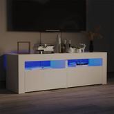 Szafka pod TV z oświetleniem LED, biała, 120x35x40 cm vidaXL