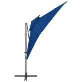 vidaXL Parasol wiszący z podwójną czaszą, lazurowy, 250x250 cm