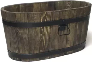 Duża donica ogrodowa doniczka drewniana  szerokość 40 cm wysokość 21 cm