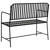 Ławka ogrodowa 2 -Seater 103,5 x 51,5 x 90 cm Stal Czarny