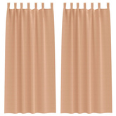 Firany blackout z kółkami 2 pcs Jasny Brąz 245 x 140 cm