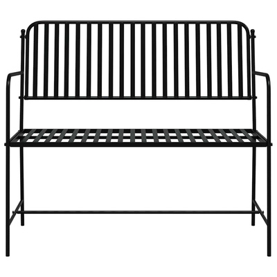 Ławka ogrodowa 2 -Seater 103,5 x 51,5 x 90 cm Stal Czarny