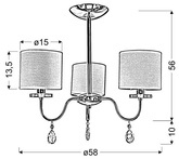 Lampa sufitowa chromowa 3x40W żyrandol + kryształy Estera Candellux 33-11664