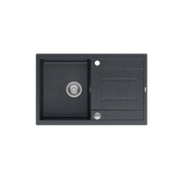 MORGAN 111 GraniteQ zlewozmywak black diamond z syfonem Push To Open 1-komorowy z/o / elementy stal szlachetna