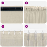 Firany Voile z zasłonami 2 pcs piaskowy 245 x 140 cm Poliester