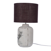Lampka nocna Walia szara metalowa z abażurem E27