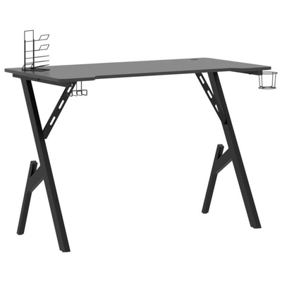 vidaXL Biurko do gier z nogami w kształcie Y, czarne, 110x60x75 cm