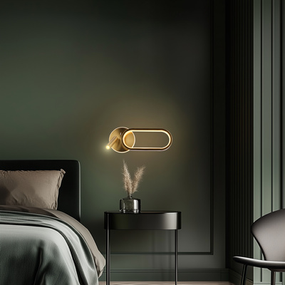 MONET lampa kinkiet owal złoty 13W LED 3000K, 4000K, 6000K klosz biały 22-35684
