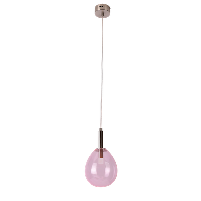 Lampa wisząca szklana LUKKA z różowym kloszem – minimalistyczna lampa nad stół LED