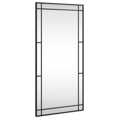 vidaXL Lustro ścienne, czarne, 50x100 cm, prostokątne, żelazo