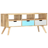 vidaXL Szafka pod TV, 110 x 35 x 48 cm, lite drewno mango