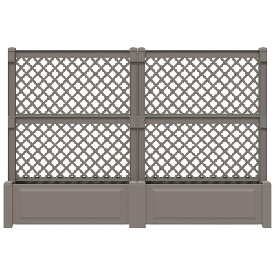 Duża donica z trelisem 2 pcs Szary 200 x 43 x 133,5 cm PP