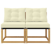 2 szt. Środkowa sofa ogrodowa Biały