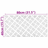 Stopień Prostokątny 2 pcs Srebrny 80 x 40 cm Aluminium