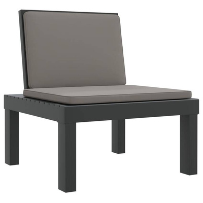 vidaXL Leżak z poduszkami antracytowy, PP
