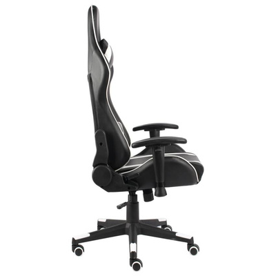 vidaXL Obrotowy fotel gamingowy, biały, PVC