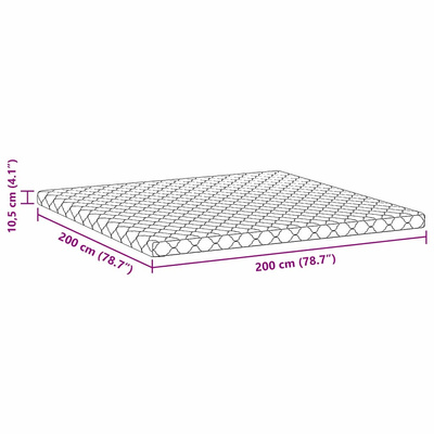 Materac Biały 200 x 200 cm Tkanina żakardowa