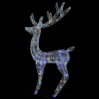 Renifery z akrylu XXL, 3 szt., 250 kolorowych LED, 180 cm