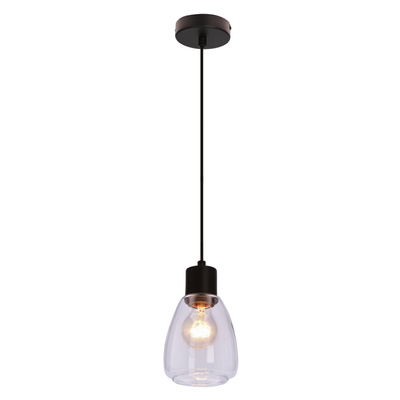 MOLDO lampa wisząca czarny 1x40W E27 klosz bezbarwny  31-35066