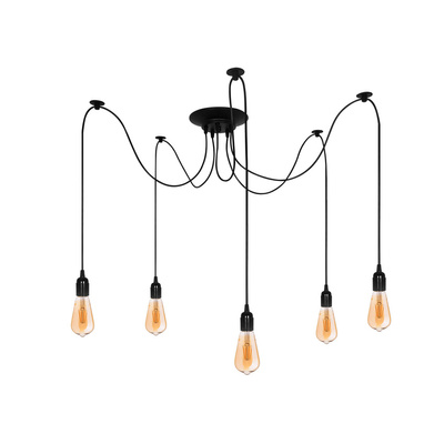 Lampa wisząca pająk ARANEA 5xE27 czarny EDO777188 EDO Solutions
